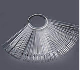 50 stk. Nail Art Tip ringe, farve klare plader, neglelak Display Ring Sticks, Negle Salon Practice, Nail Tip Display til DIY Nail Art Display og Practice