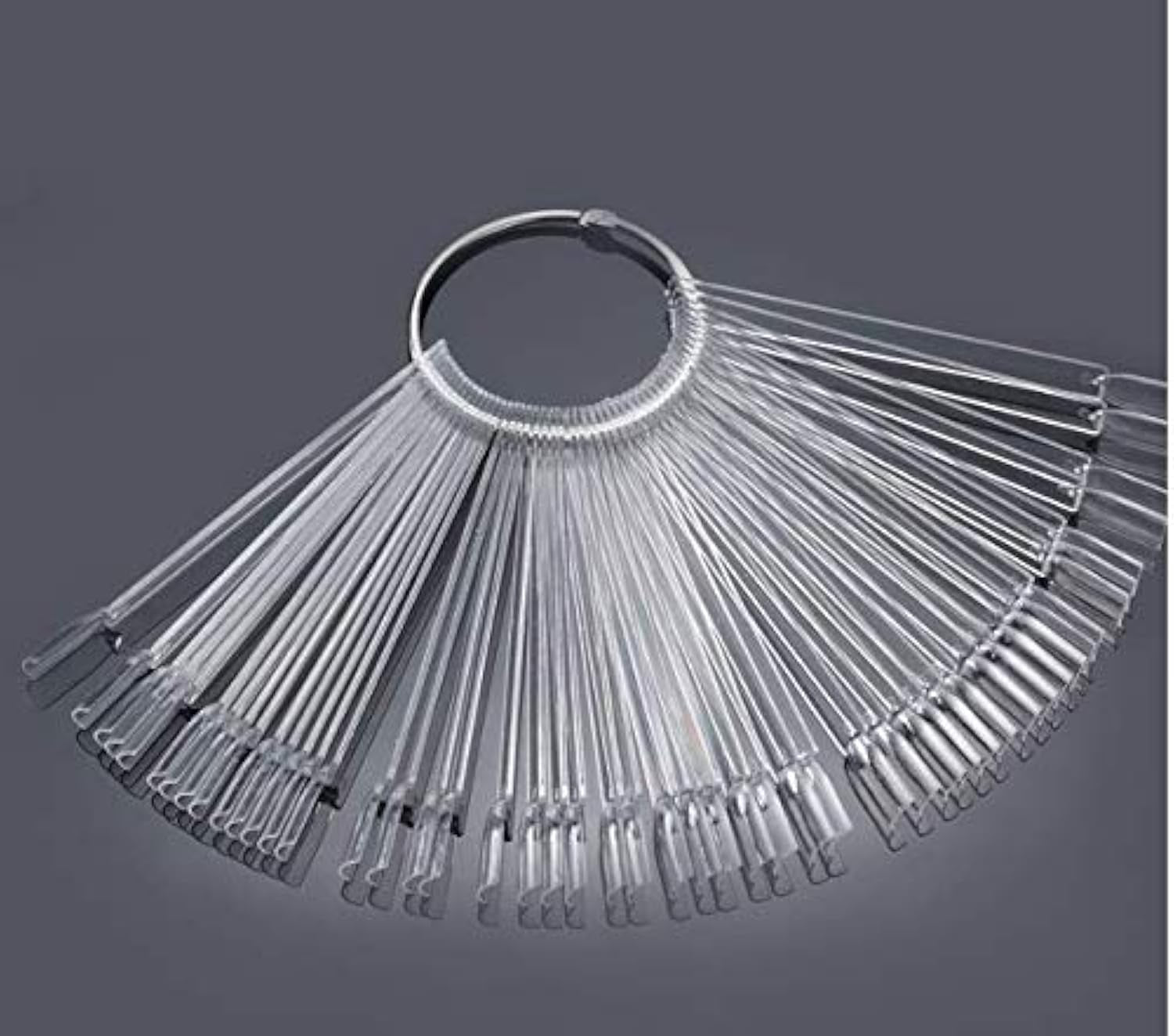 50 stk. Nail Art Tip ringe, farve klare plader, neglelak Display Ring Sticks, Negle Salon Practice, Nail Tip Display til DIY Nail Art Display og Practice