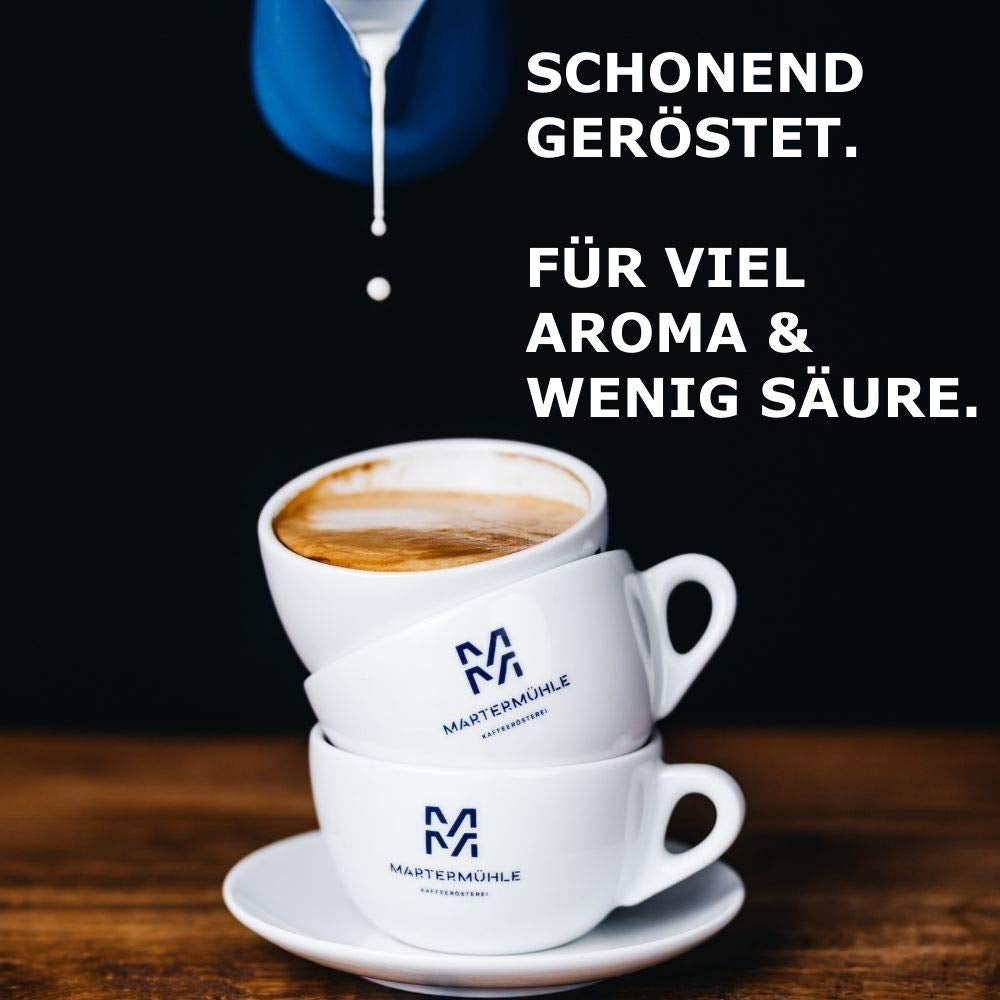 Martermühle Strong Espresso Creme 500g | Arabica/Robusta | Smag: Mørk kakao, hasselnød | Let ristede hele espressobønner, lav syre