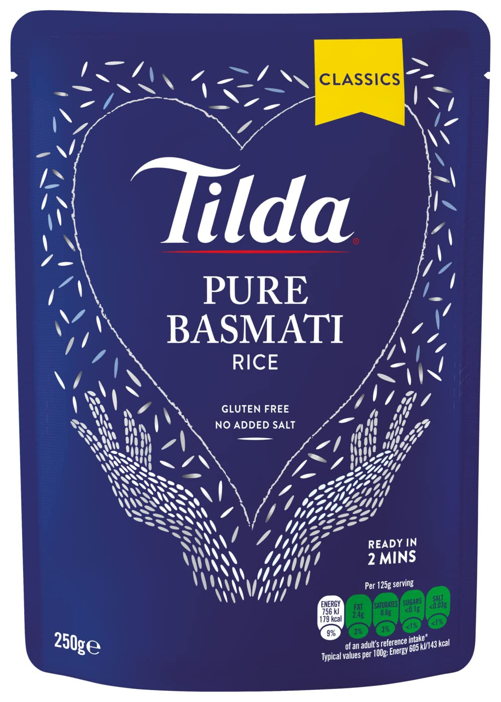 Tilda dampede Basmati ris, pakke med 6 (6x250g)