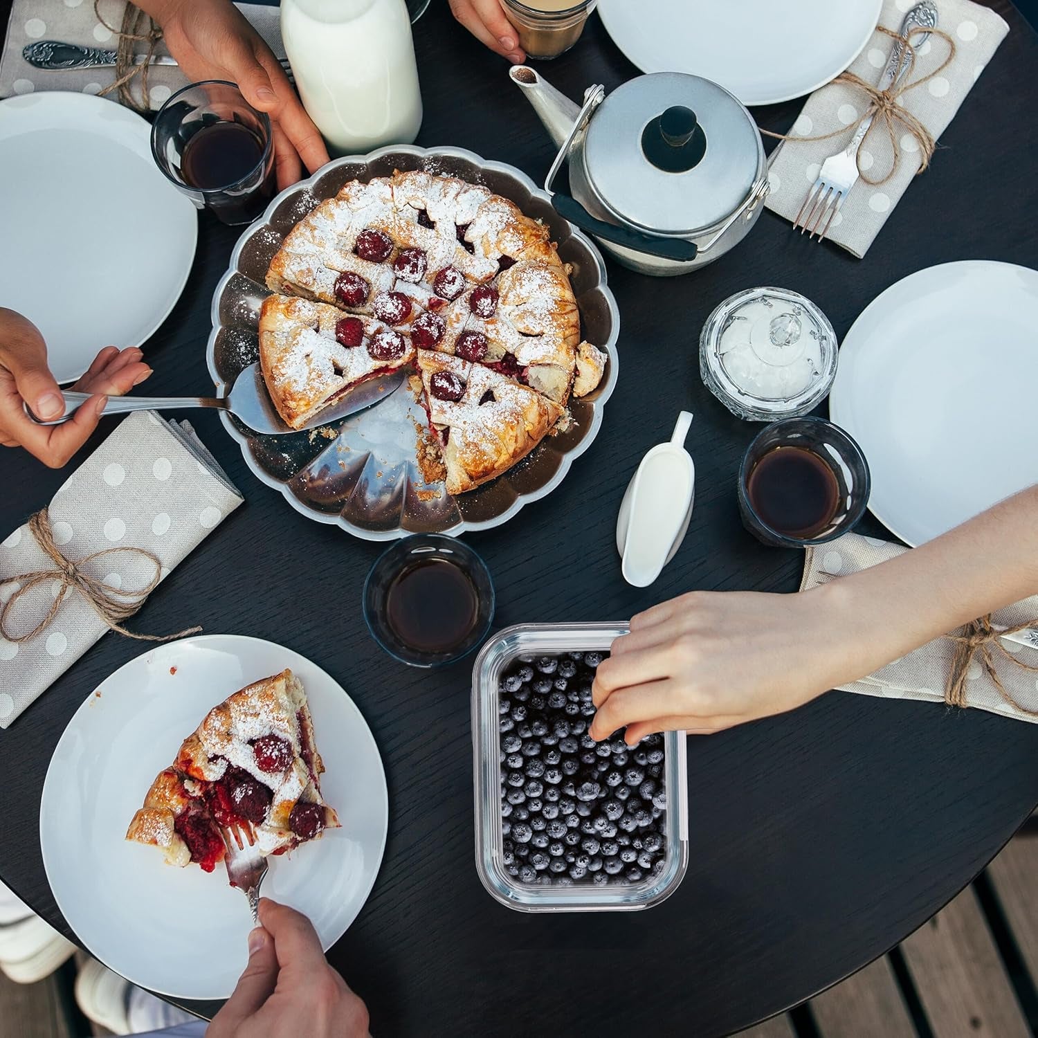 Relaxdays glasbeholdere med låg, sæt med 6, 370 ml, madopbevaringsbeholdere, plastiklåg, lufttæt, glaskrukke, klare madopbevaringskasser Naty Shop