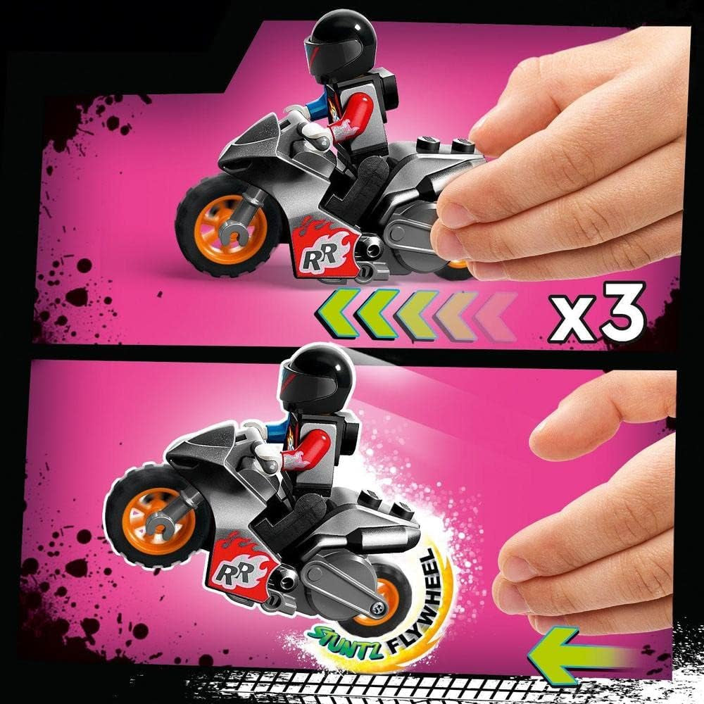 LEGO 60361 City Stuntz Ultimate Stunt Rider Challenge, 3I1-stunts for 1 eller 2 spillere, med 2-hjulede legetøjsmotorcykler til børn, sæt 2023 byggesæt Besuche den LEGO-Store