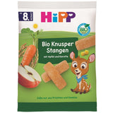 HiPP Bio Knusper Stangen Æble Karotte (7 x 30g), Babysnack ab 8. Monat, Süße nur aus Früchten und Gemüse, glutenfrei, in best Bio-Qualität