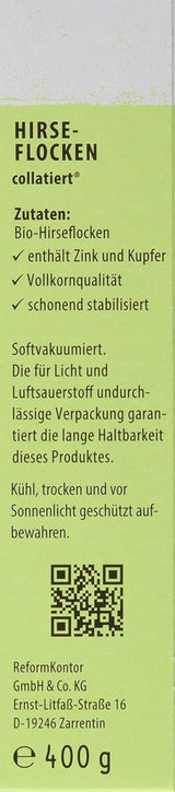 Hirse-Flocken Bio, 6Er Pack (6 X 400 G) Korn Naty Shop
