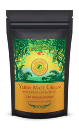 Yerba Mate tesæt ● Mango Tropicales Mate te 500G ● Mate tesæt 4X25G ● Mate te med frugt ● Yerba Mate te med mango, ananas, citron
