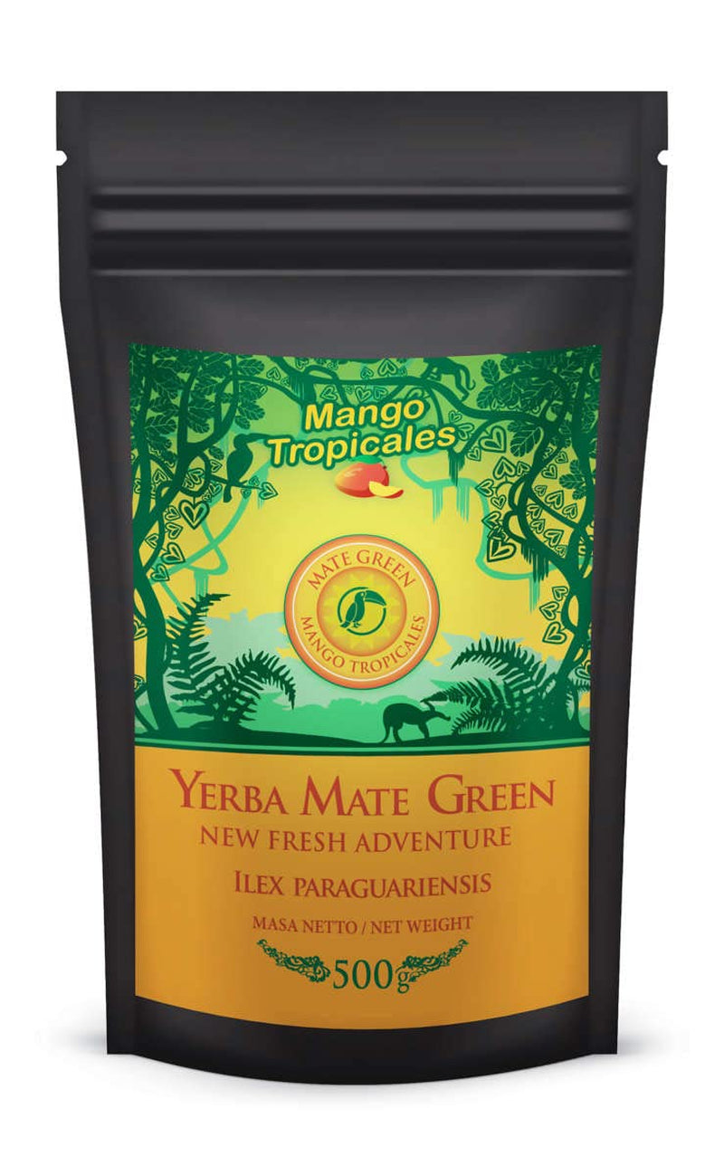 Yerba Mate tesæt ● Mango Tropicales Mate te 500G ● Mate tesæt 4X25G ● Mate te med frugt ● Yerba Mate te med mango, ananas, citron