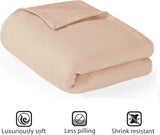 Madison Park Luksus flydende bomuld Høj kvalitet Blødt Komfortabelt 100 % ringspundet bomuldstæppe til seng Sofa eller sofa Blush Fuld/Dronning dyner & dyner Naty Shop