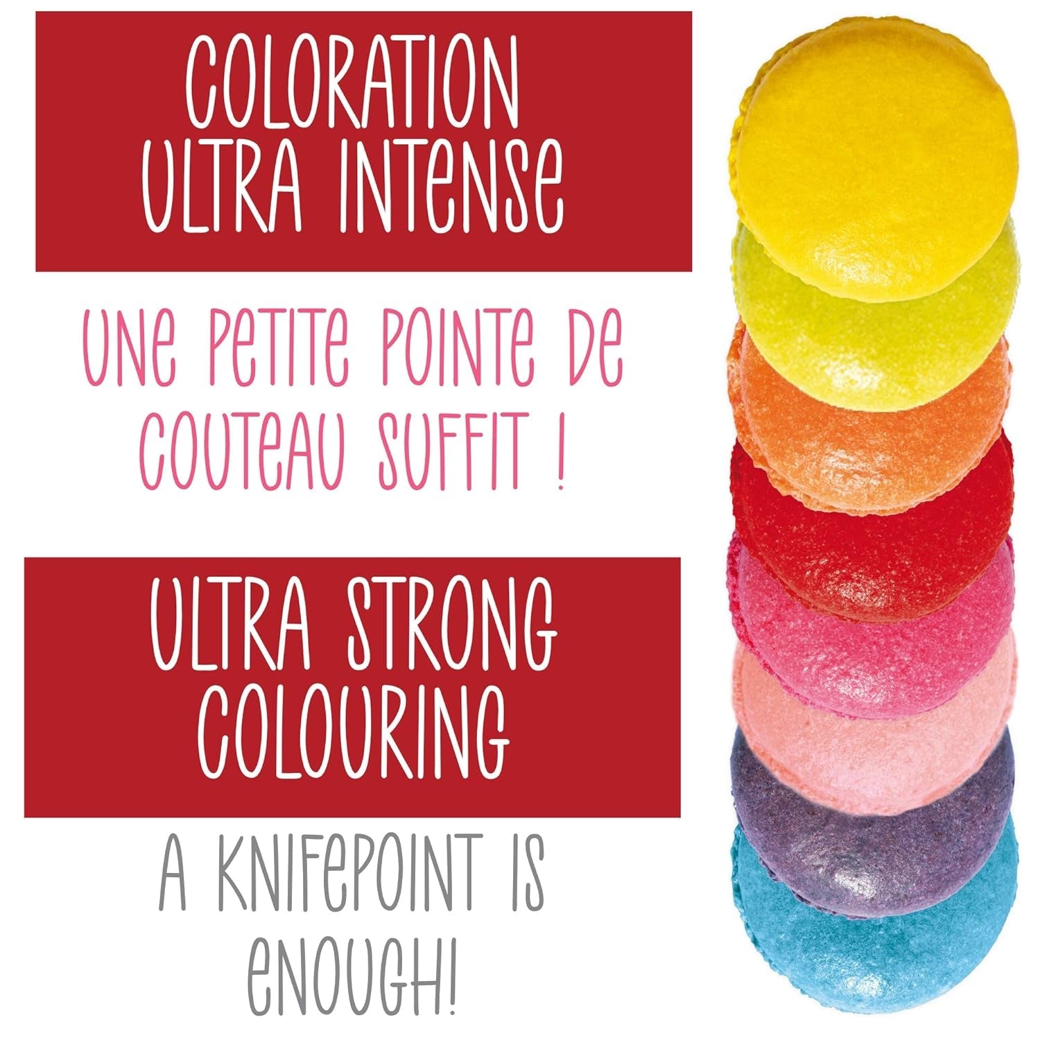 Scrapcooking - Sæt med 9 pulveriserede madfarver - Blå, Gul, Pink, Lilla, Orange, Limegrøn, Rød, Pulverpink, Sort - Spiseligt farvepulver til kager, muffins, macarons - 4270