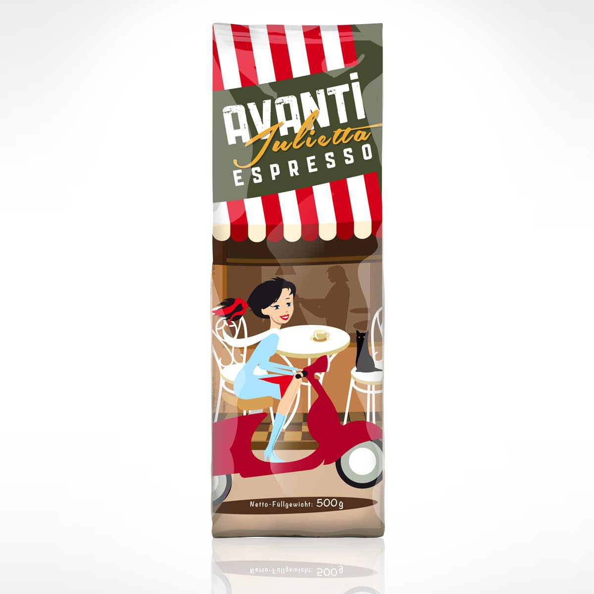 AVANTI Julietta Espresso kaffebønner, 500 g, 70% Arabica 30% Robusta, traditionel tromleristning
