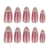 Moonglow korte magnetiske falske negle, pink mandelrød gradient glitter katteøje med lim, pink rød ombre glitter fototerapi kunstige negle til kvinder og piger