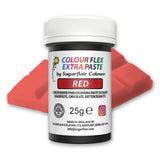 Sugarflair Colourflex Extra Paste madfarve, rød - Spiselig madfarve til smørcreme, chokolade, sukkerpasta, glasur, fondant, kageblandinger, dej og mere - 25g