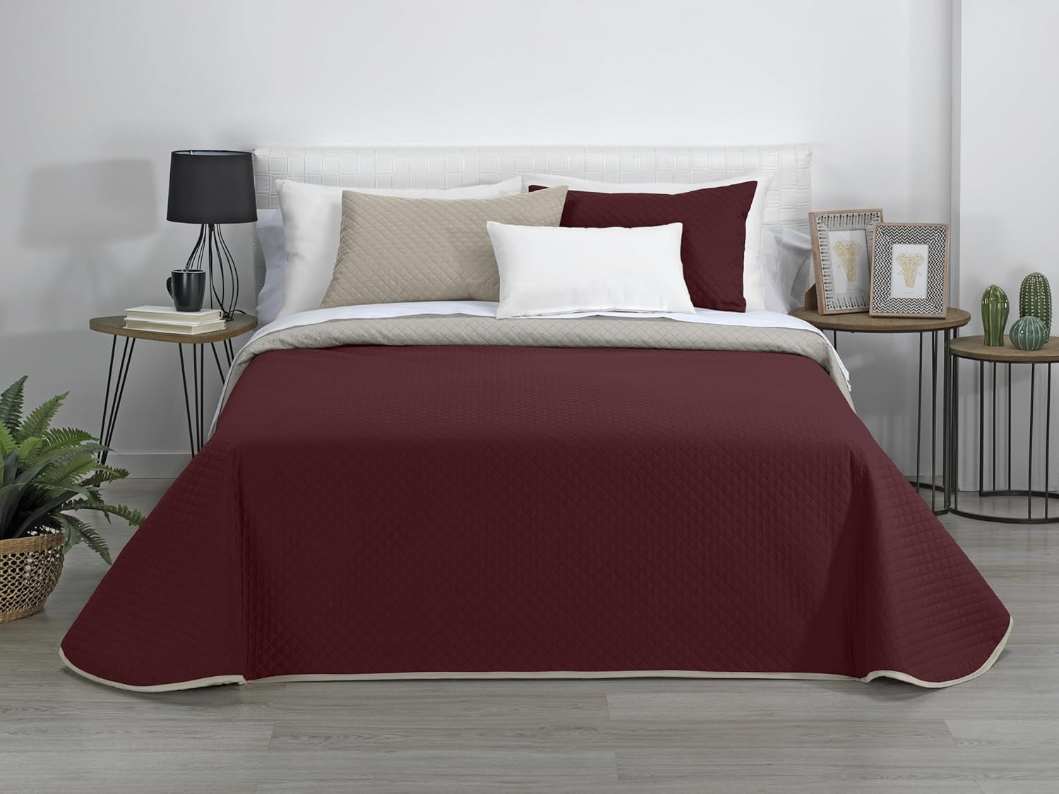 Estoralis | AVA | Vendbar Boutique Quilt | Til alle årstider | Farve - Grå/Rød | Til 180 cm seng. (270 X 270 Cm. Ancho X Alto) | Quiltet quilt Quilts og quilts Naty Shop