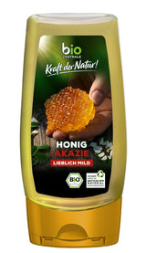 Biozentrale Økologisk akaciehonning | 350 g Økologisk honning fra hvide akacieblomster | Ideel som smørepålæg Økologisk honning til te | Alternativ til honningkagehonning (2-pak)