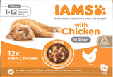 IAMS Delights Kitten Nassfutter - Multipack Katzenfutter mit Hunn i sauce, højkvalitets Futter for Junior Kätzchen af ​​1-12 Monate, 12 x 85 g