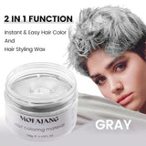 Midlertidig hårfarve, styling af hårfarve til mænd, kvinder, naturlig hårpomade, hårfarvevoks til fest, cosplay og halloween, 4,23 oz (sølvgrå) Naty Shop hårfarve