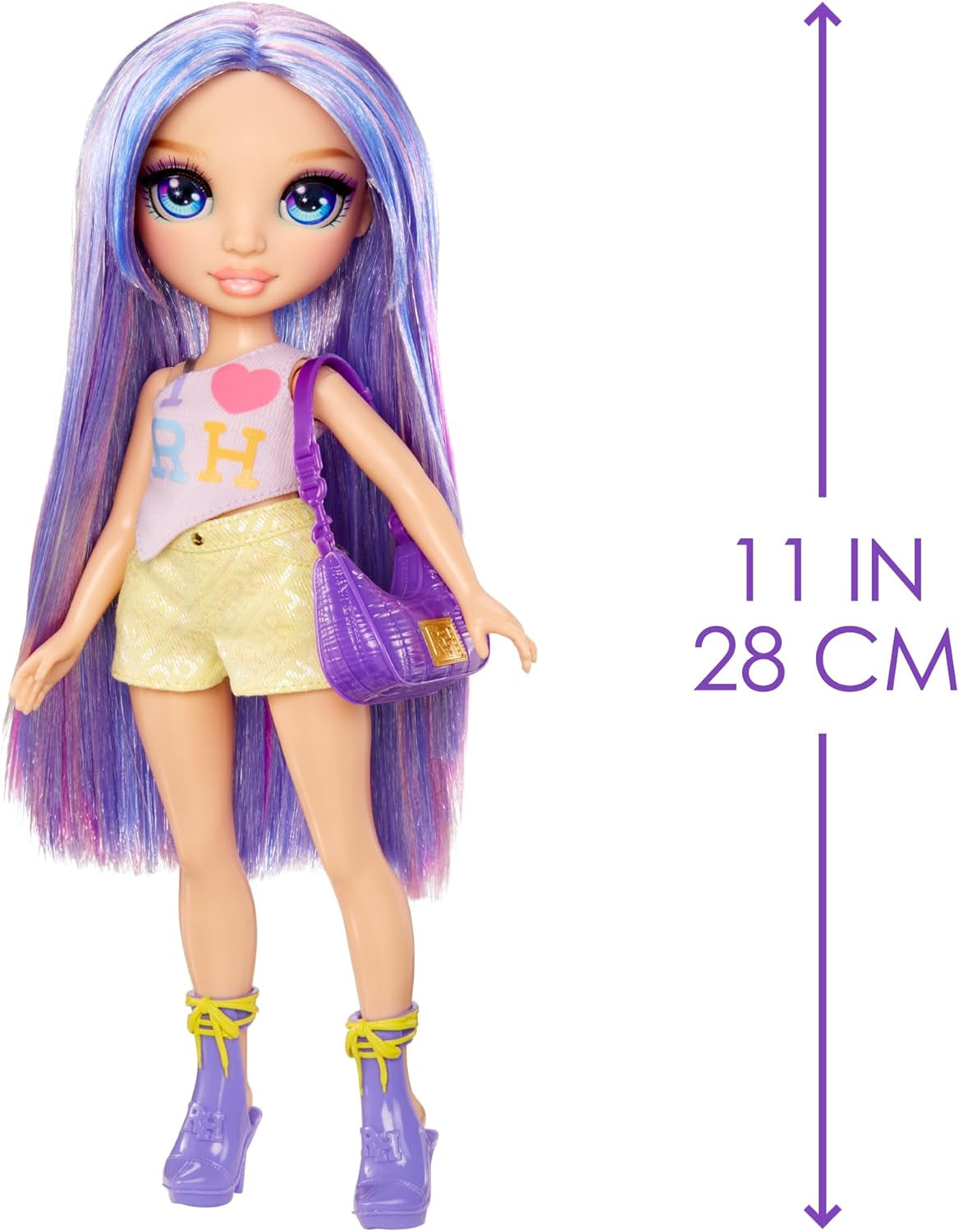 Rainbow High My Fashion Style Doll - Lilla - 28 cm Lilla modedukke med attraktivt outfit og stilfuld taske, til leg, posering, indsamling, til børn i alderen 4-12