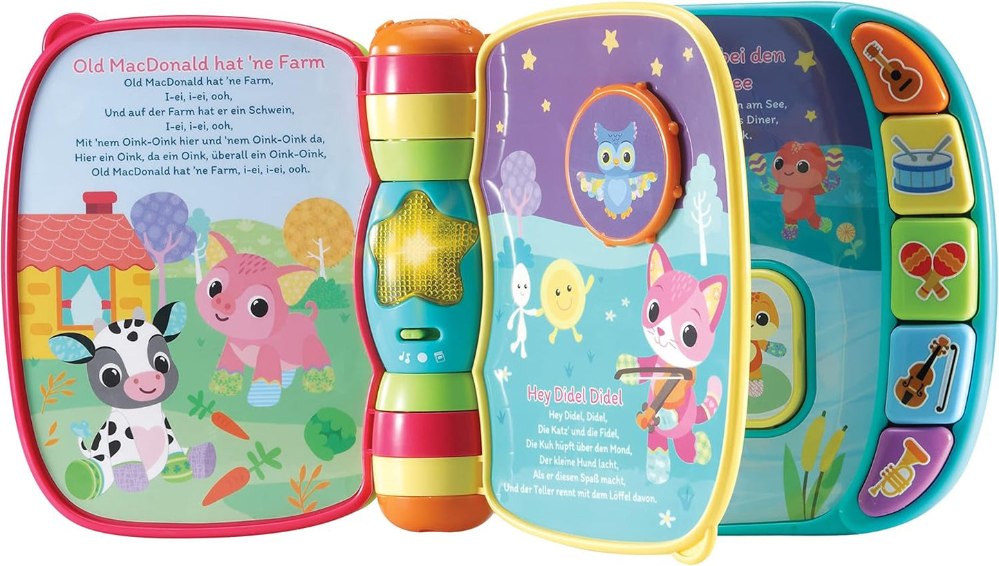 VTech Baby Adventure Legebord - Farverigt legebord til babyer med 6 spillebaner og interaktive elementer & Baby My First Song Book 6-siders farverig bog og bevægelige elementer til leg Bebe Toys Naty Shop