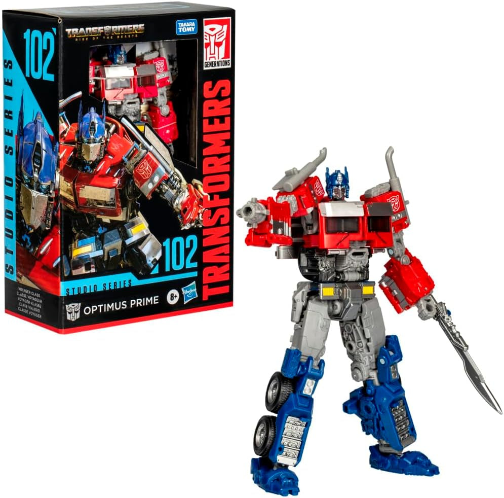 Transformers Studio Series Voyager Class Rise of the Beasts 102 Optimus Prime Action Figur Rød Hvid Blå Action Figurer Naty Shop