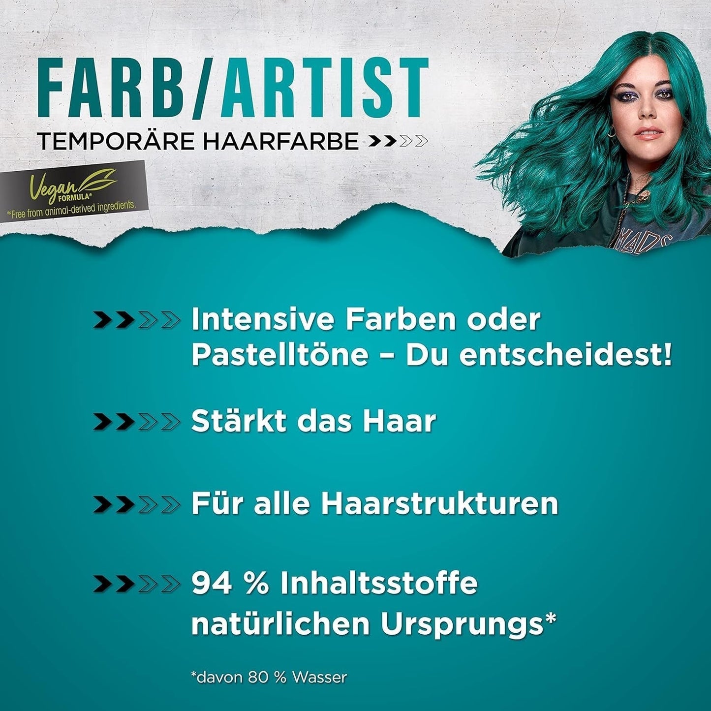 got2b Colour/Artist 097 Mermaid Green Level 2 (3x 80 ml), midlertidig hårfarve får håret til at skinne i intense farver eller pastelnuancer, hårfarve holder 12-15 vaske, vegansk formel Hårfarve Naty Shop