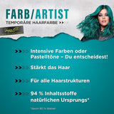 got2b Colour/Artist 097 Mermaid Green Level 2 (3x 80 ml), midlertidig hårfarve får håret til at skinne i intense farver eller pastelnuancer, hårfarve holder 12-15 vaske, vegansk formel Hårfarve Naty Shop