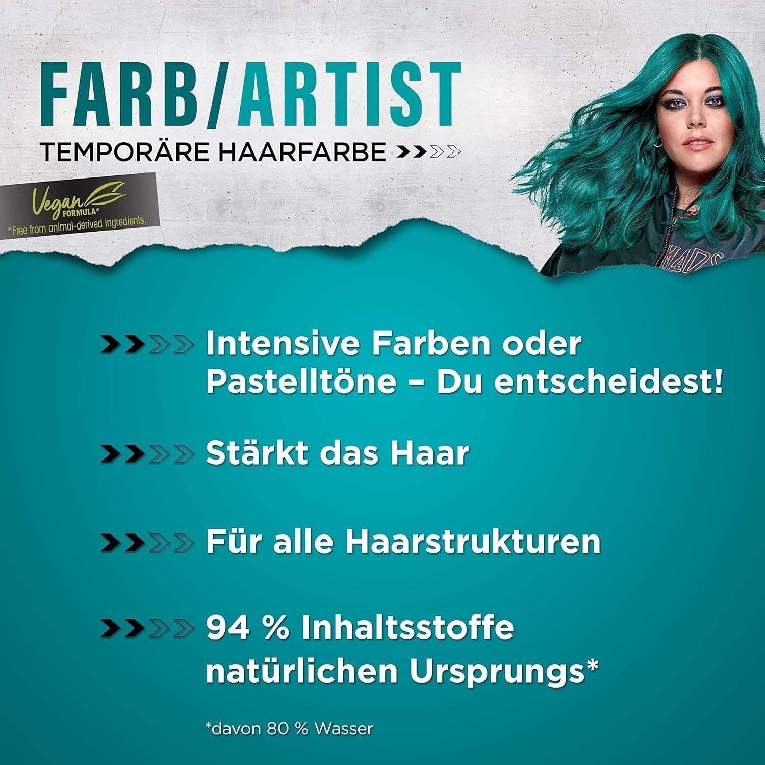 got2b Colour/Artist 097 Mermaid Green Level 2 (3x 80 ml), midlertidig hårfarve får håret til at skinne i intense farver eller pastelnuancer, hårfarve holder 12-15 vaske, vegansk formel Hårfarve Naty Shop