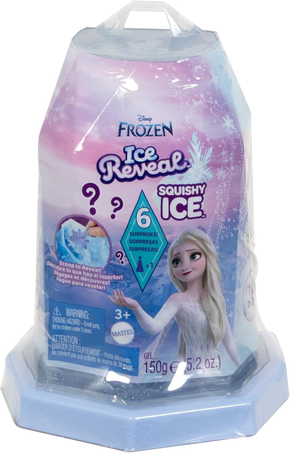 Mattel Disney Frozen Ice Reveal Squishy Ice Gel Doll og 6 overraskelser, inklusive Friends figur og tilbehør (dukker kan variere) HRN77 Naty Shop Dolls