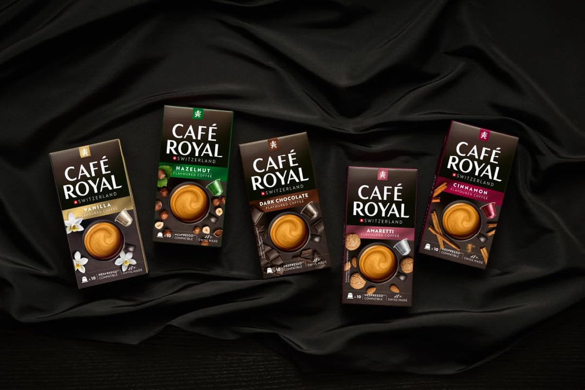 Café Royal Caramel Flavored Kaffee – Nespresso®-kompatibel Kaffeekapseln, cremet, helle Röstung, 100 % Arabica, Rainforest Alliance, 100 Kapseln