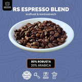 KING'S COFFEE - AMESTEC RS ESPRESSO - 1 kg stærke og aromatiske kaffebønner - kaffe med lav syreindhold - kaffe med hel bønne - ristning af små partier fra Italien - espressobønner til fuldautomatiske maskiner og portafiltermaskiner