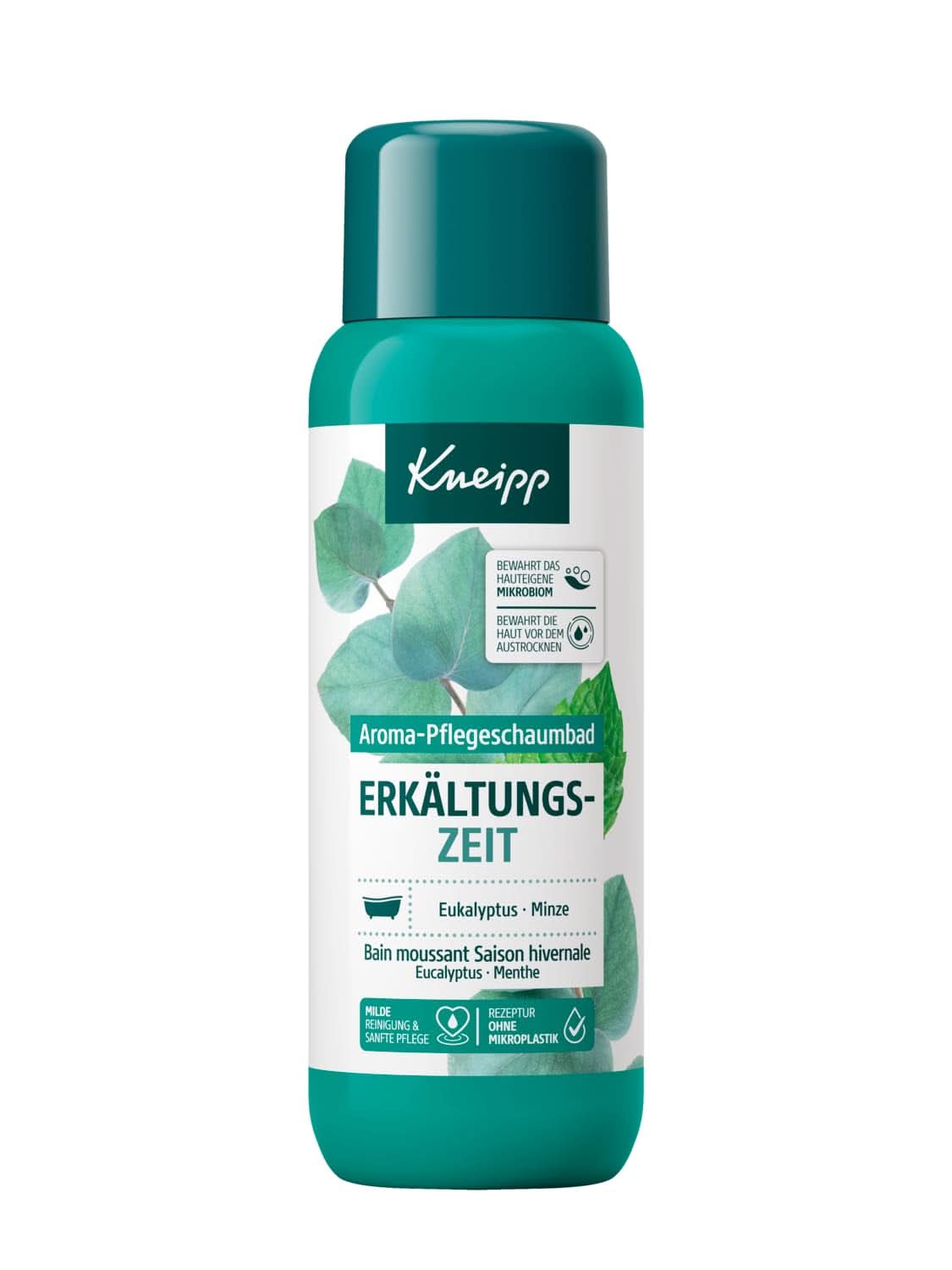 Kneipp Aroma Foam Bath Cold Season, badadditiv med naturlige æteriske olier af eukalyptus og mynte, 400 ml Bruser og bad Naty Shop Single