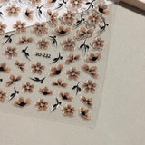 JMEOWIO 6 Blatt 3D Nagelsticker Blumen Nail Art Sticker Selbstklebend Nagelaufkleber 5D Stereoskopisk Frühling Sommer Blumen Dekoration Nageldesign Zubehör