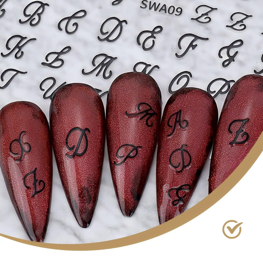 7 Blätter 3D alfabeter Nagelsticker Nagelfolie Selbstklebend Buchstaben Aufkleber Nägel Zubehör Nagelaufkleber Klebebuchstaben Aufkleber Selbst Gestalten Letter Letters Nail Art Stickers