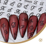 7 Blätter 3D alfabeter Nagelsticker Nagelfolie Selbstklebend Buchstaben Aufkleber Nägel Zubehör Nagelaufkleber Klebebuchstaben Aufkleber Selbst Gestalten Letter Letters Nail Art Stickers