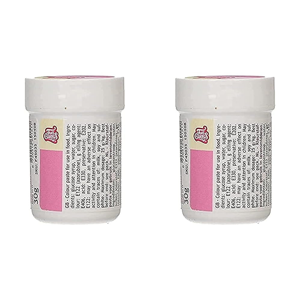 Koncentreret madfarve Funcakes Paste Farve Pink; til dej, creme, fondant, marcipan, dej, modelleringspasta og blomsterpasta. Halal og Kosher. 30 g