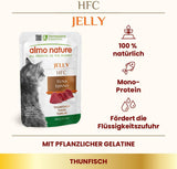 Almo Nature HFC Jelly våd kattefoder - med tun, pakke med 24 (24 x 55 g)