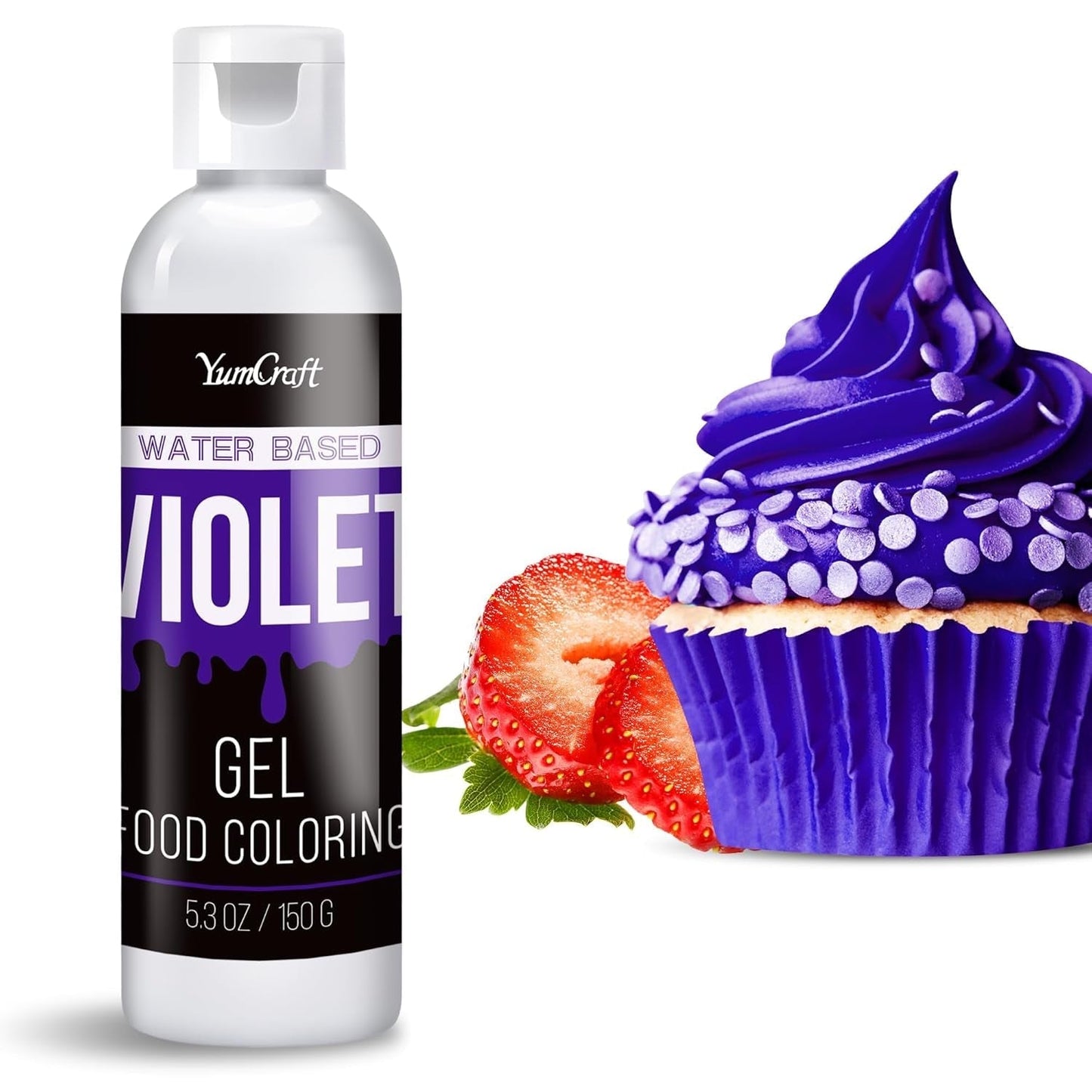 Gel-madfarve - højkoncentreret gel-madfarve til kager, bagning, påskeæg, drikkevarer - Sukkerfri madfarve til fondant, glasur, slim, kagepynt (rød fløjl, 150 g)