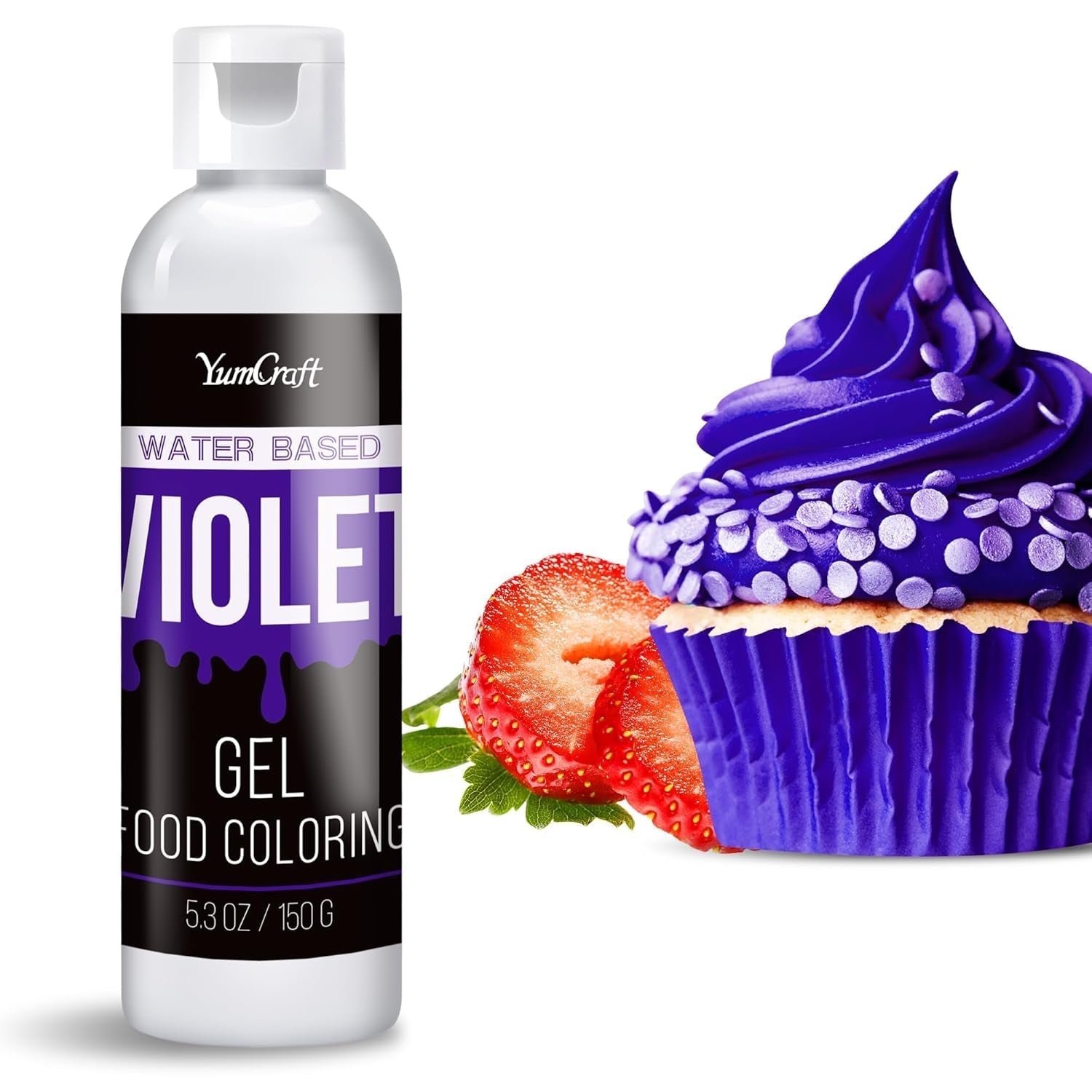 Gel-madfarve - højkoncentreret gel-madfarve til kager, bagning, påskeæg, drikkevarer - Sukkerfri madfarve til fondant, glasur, slim, kagepynt (rød fløjl, 150 g)