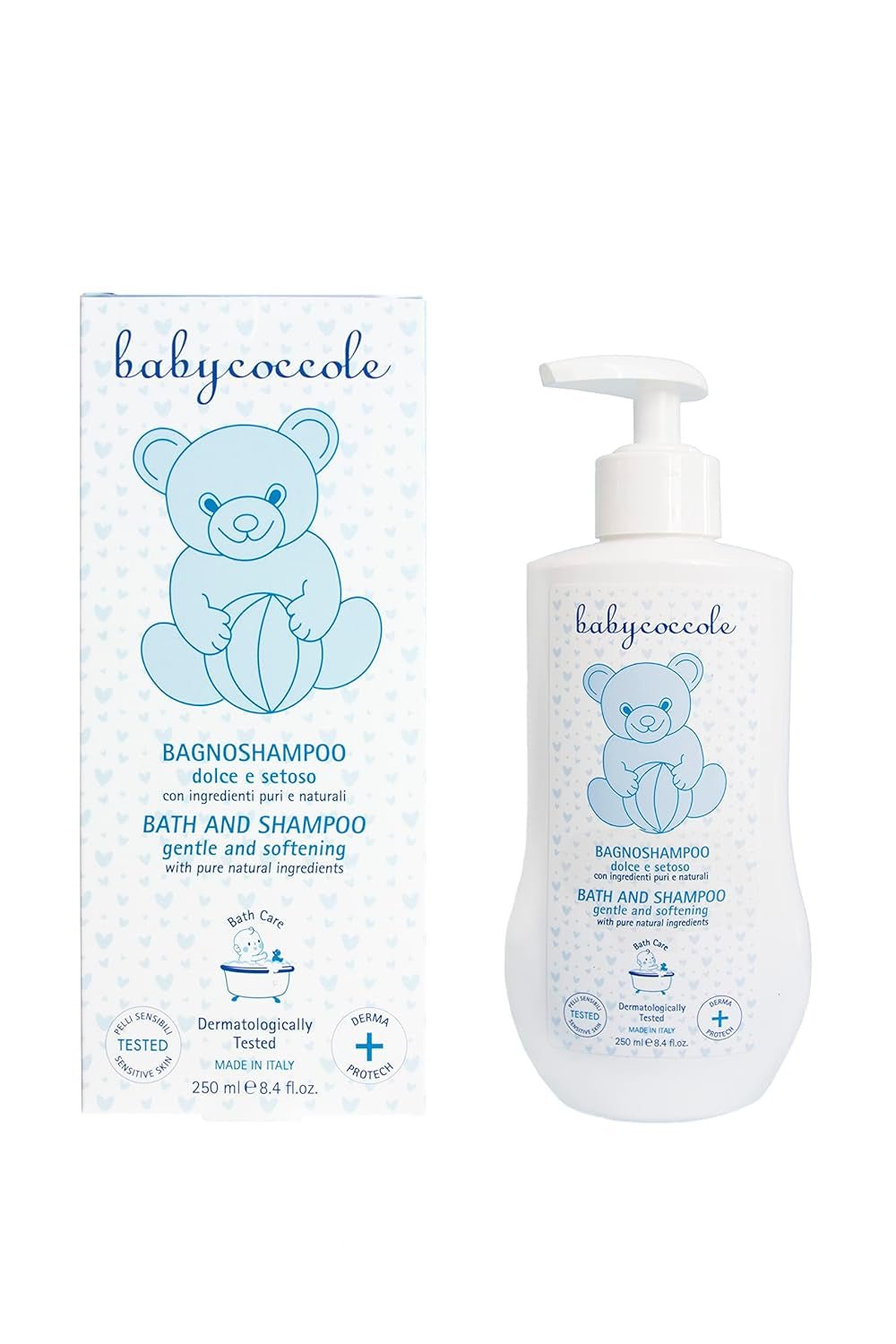 Babycoccole badeshampoo til babyer og børn, med lotusblomstekstrakter og naturlige ingredienser, til følsom hud, 250 ml Børn - Bath and Skincare Naty Shop 250 Ml (1 pakke)