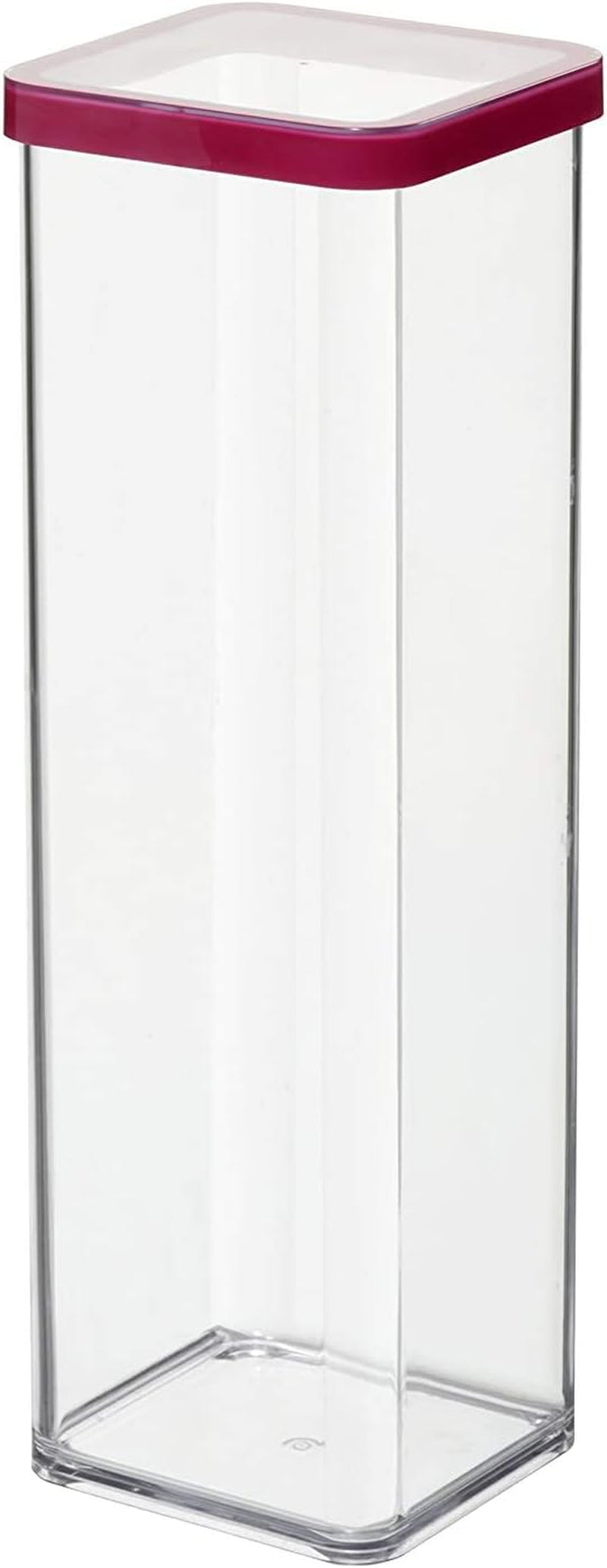 Rotho Loftsæt med 5 opbevaringskrukker med låg Forskellige størrelser Madplast (PP) BPA-fri Transparent/Rød (21,4 x 21,4 x 23,5 cm) Madopbevaringsbokse Naty Shop 2 L Firkantet