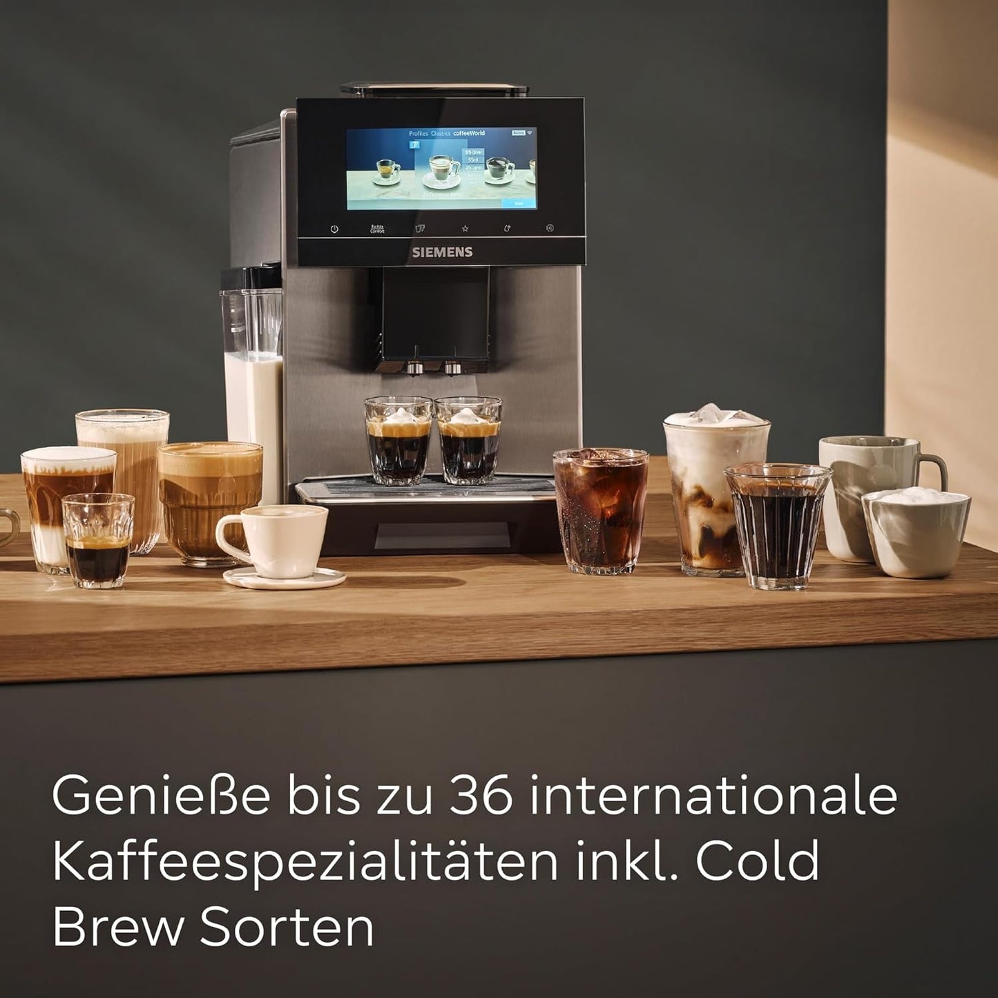 Siemens EQ900 TQ903D03 Automatisk Espressomaskine, App Control, Intuitiv Touch Display, Barista Mode, AromaBoost, Støjreduktion, Premium Kværn, Automatisk Damprensning, 1500 W, Rustfrit stål