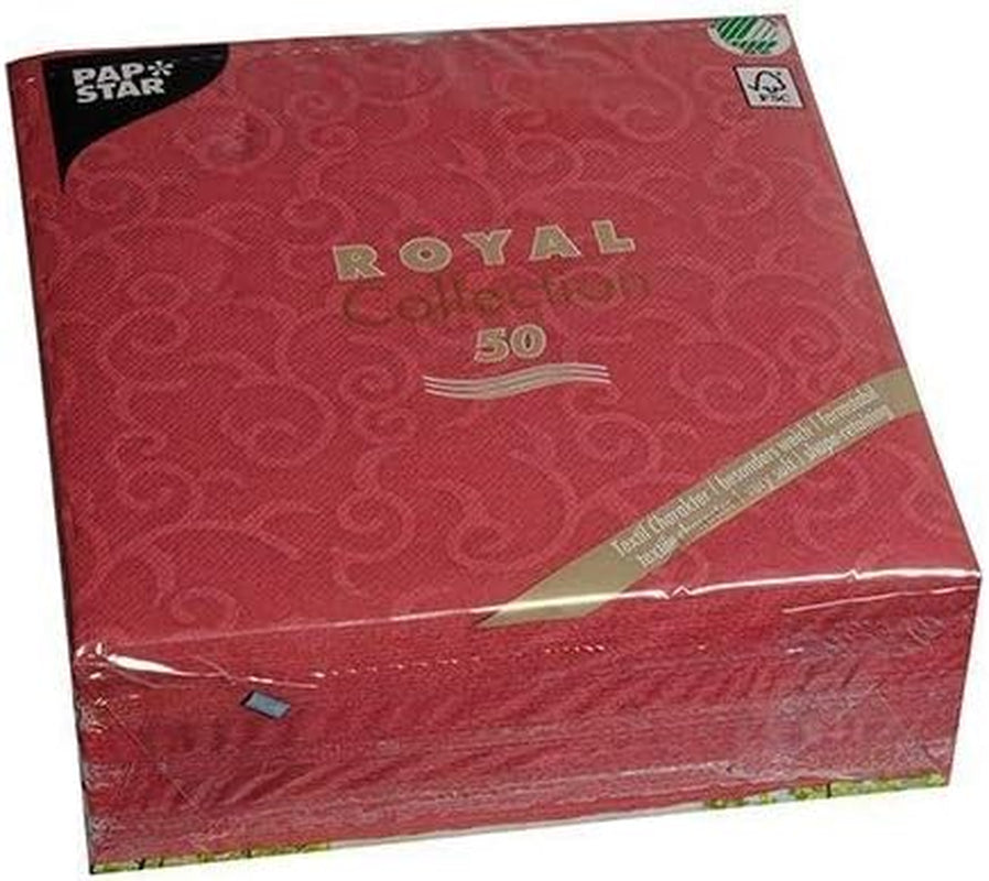 Papstar, 50 servietter "ROYAL Collection" 1/4 fold 40 Cm X 40 Cm Bordeaux "Casali", #84880