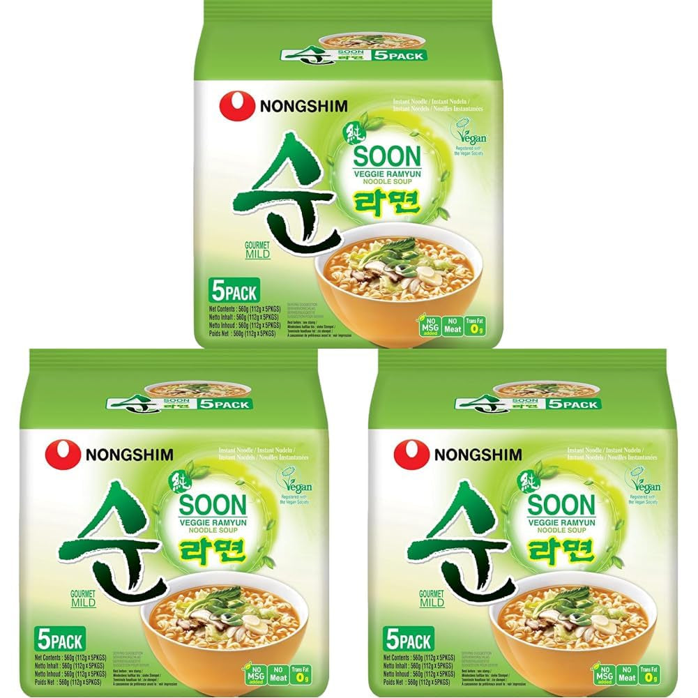 Nong Shim - Instant Cup Nudeln Soon Soon Veggie - Multipack (12 X 67 GR)