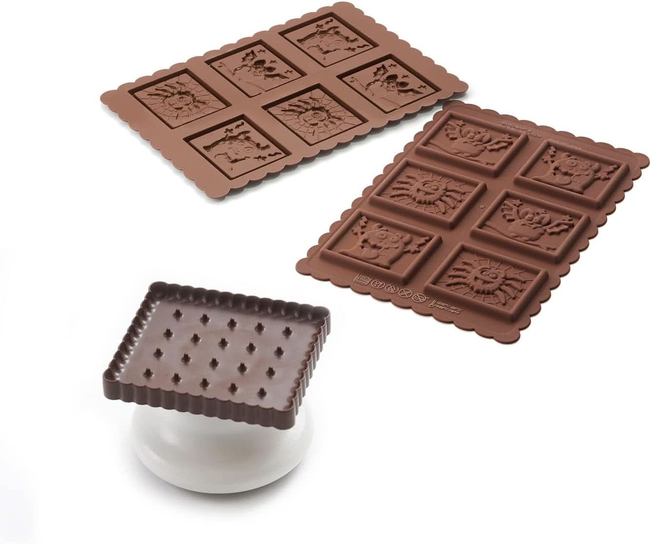 Silikomart 22.172.77.0165 CKC, 12 chokolademonstre på kiks Køkken Naty Shop