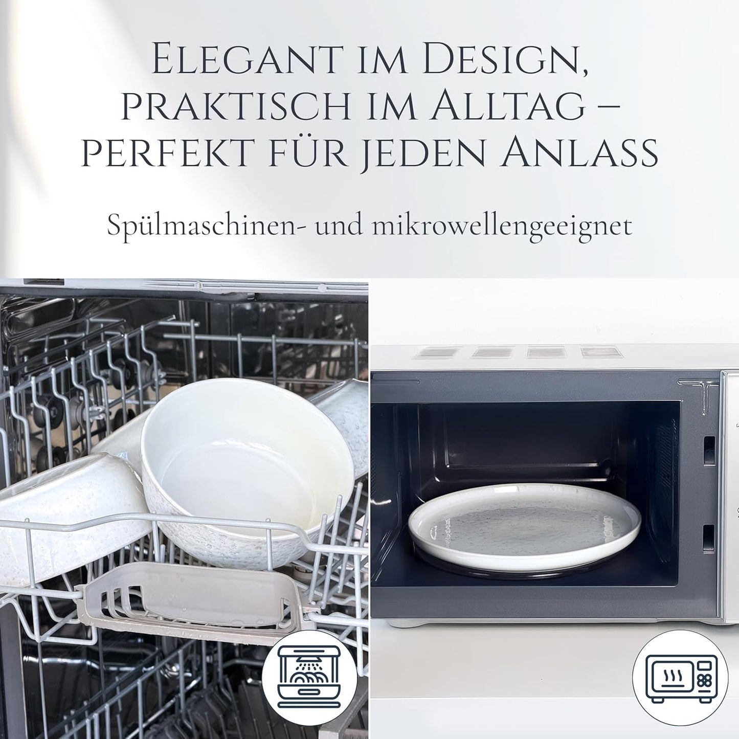 48-dele keramisk stentøjsstel til 12, Ibiza-design, TESTVINDER. Et lækkert middelhavsservicesæt af keramisk stentøj med skåle og tallerkener. Pure Living servicesæt, beige.