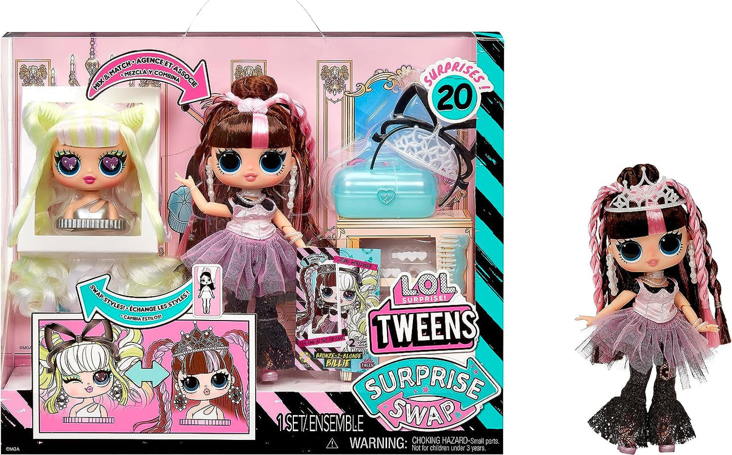 L.O.L. Surprise Tweens Surprise Swap Series - Bronze-2-Blonde Billie - Modepuppe med mere som 20 Überraschungen inklusive Styling-Kopf og toller Mode og tilbehør - ideel til børn fra 4 år