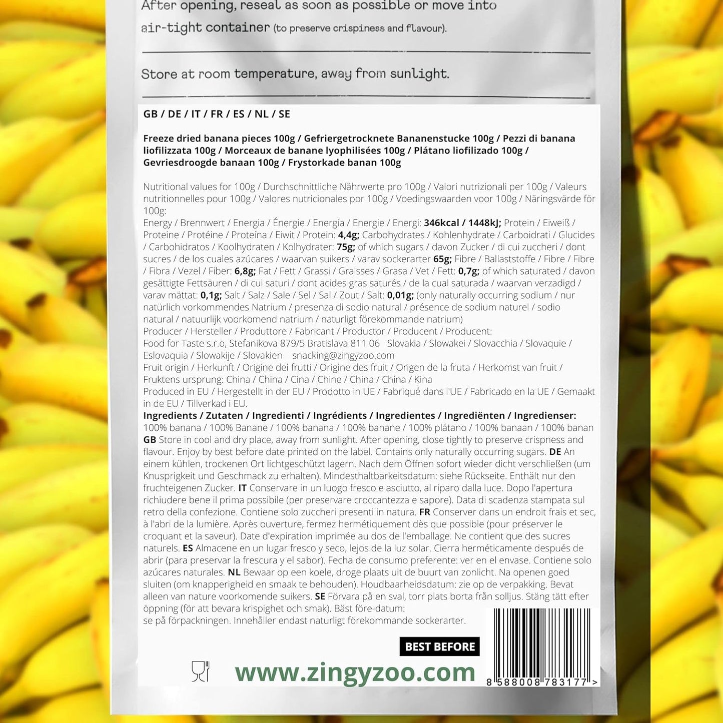 Frysetørrede bananer | Pakke 120g Tørrede bananer uden sukker | Frysetørret banan | Bananer med tørret frugt | Frysetørrede friske bananer | Frysetørrede bananskiver Naty Shop dehydrerede produkter