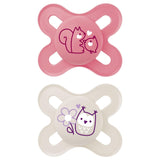 MAM Baby sut 0-2 Måneder Symmetrisk Flad Fleksibel Nippel Blød Silikone Nem at bruge Med Selvsteriliserende Æske Original Neutral Mat 2 Stk