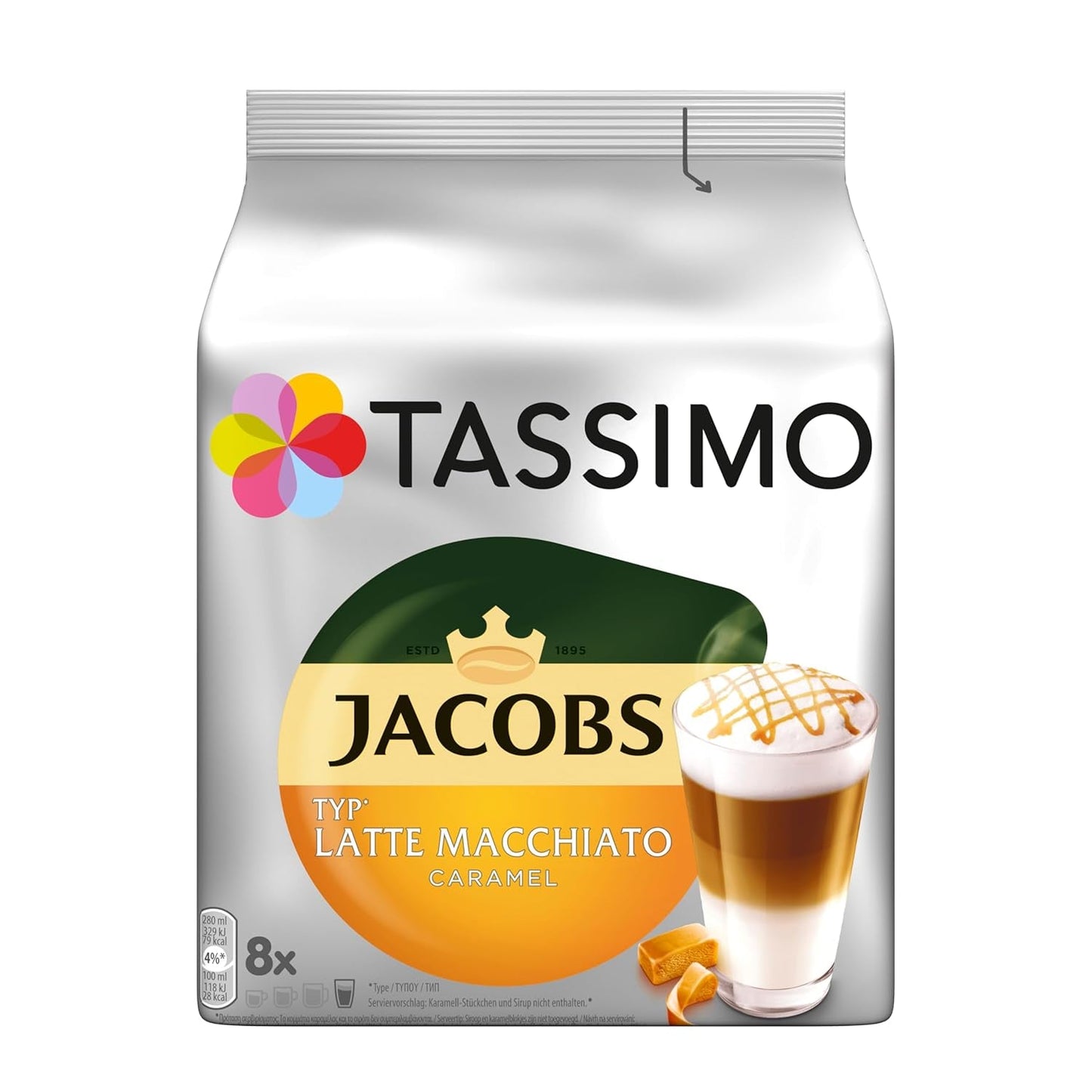 Tassimo Kapseln Probierbox, Vielfaltspakke, 64 Pads, 5 Sorten