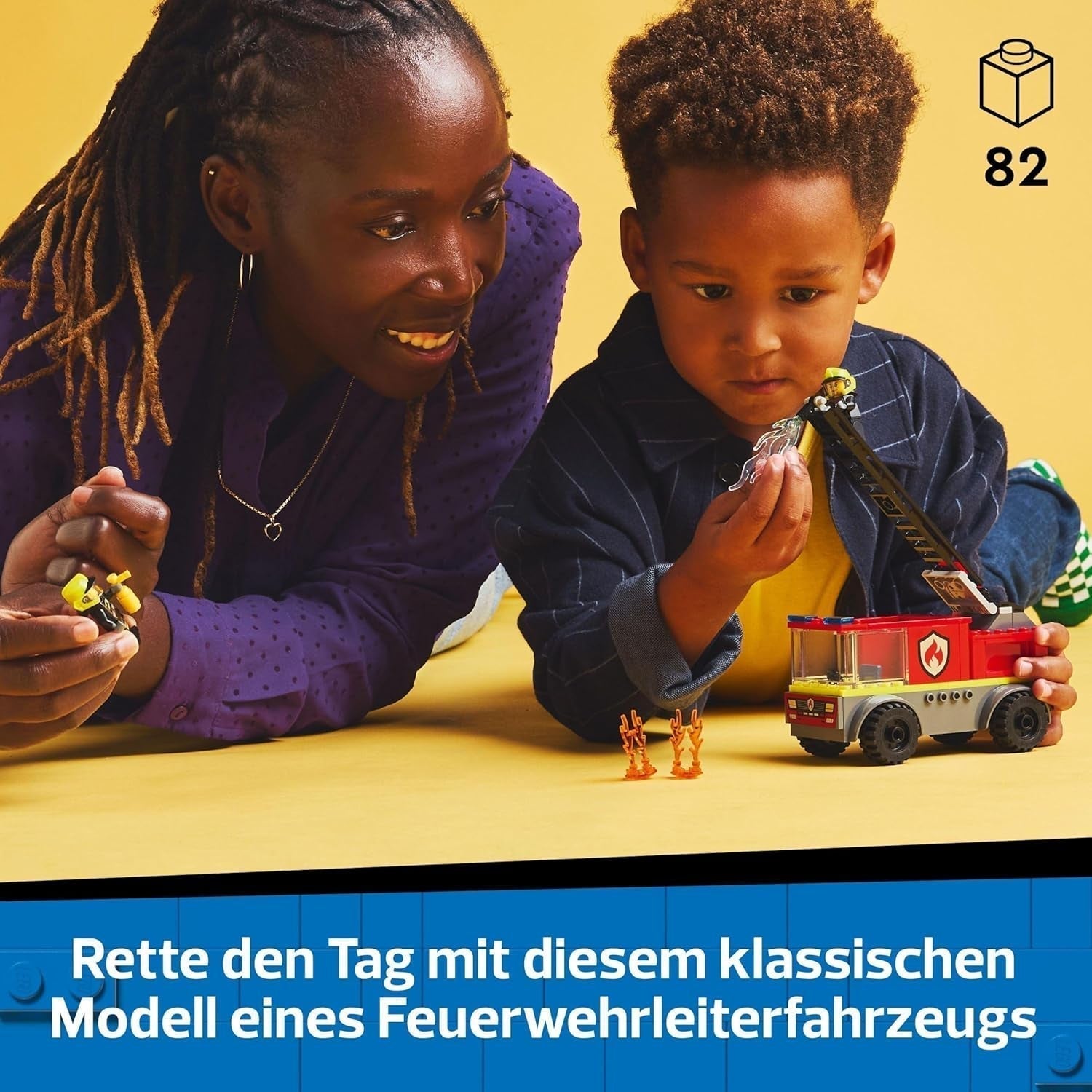 LEGO City Brandstigevogn - Legetøjsbrandbil med 2 brandmandsminifigurer til drenge og piger fra 4 år - pædagogisk legetøj - gave til førskolebørn 60463 Byggesæt Besuche den LEGO-Store