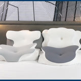 Nakkepude Ortopædisk Hovedpude Memory Foam Pude Side Impact Pude - Ergonomisk design Hul form til side, ryg og abdominal stød lysegrå cervikal ortopædiske puder Naty Shop