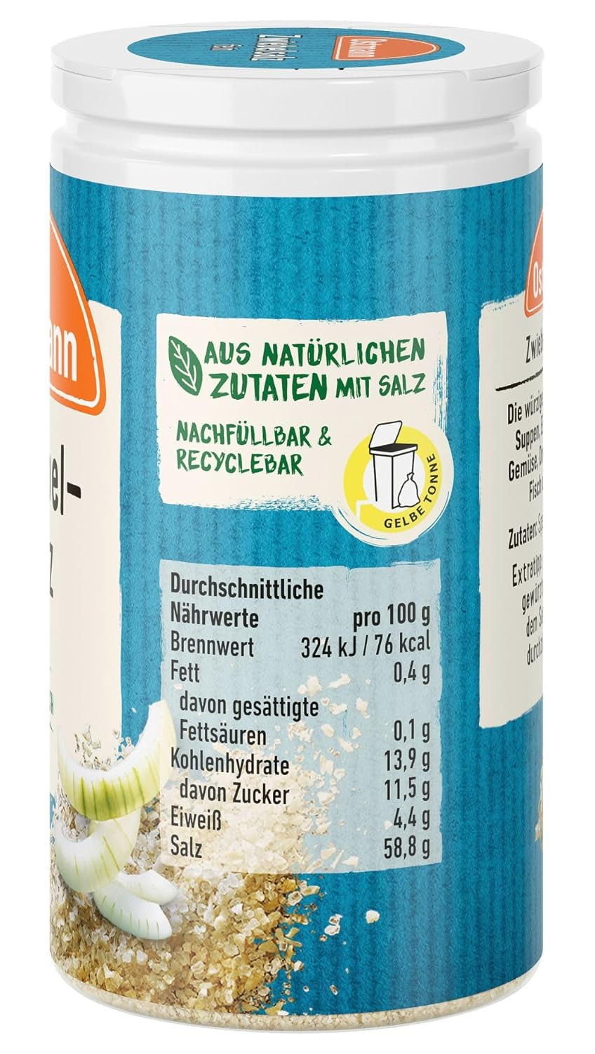 Ostmann Gewürze - Zwiebelsalz | Genbrugs- og genbrugsemballage | 60 g i Der Streudose